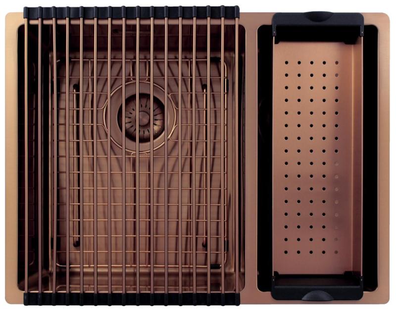 Pure.Sink Exclusivo Меден 1,5 полузатваращ се умивалник 34+18 см 10мм радиус PEX341840-62