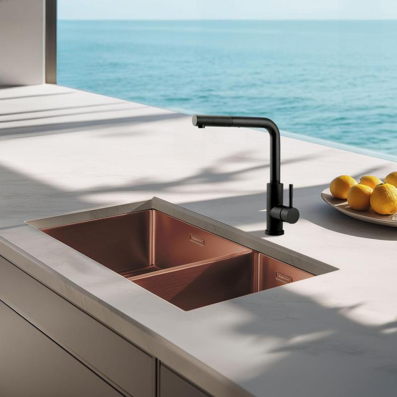 Pure.Sink Exclusivo Меден 1,5 полузатваращ се умивалник 34+18 см 10мм радиус PEX341840-62
