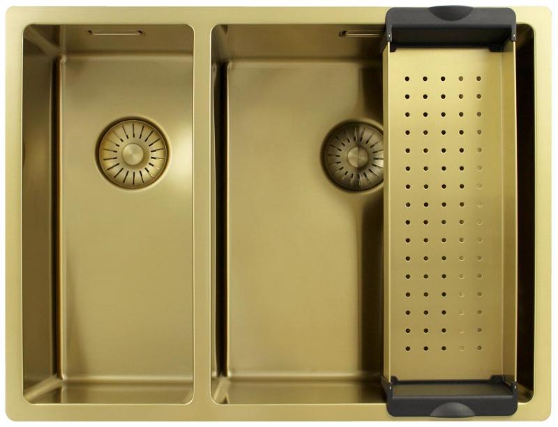 Pure.Sink Exclusivo Златен 1,5 полуторен умивалник 18+34 см 10mm радиус PEX183440-60