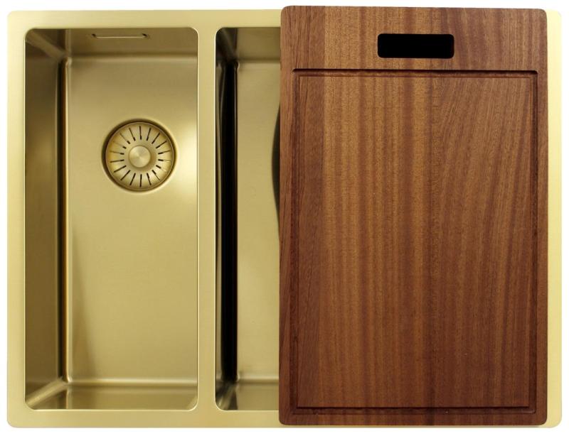 Pure.Sink Exclusivo Златен 1,5 полуторен умивалник 18+34 см 10mm радиус PEX183440-60