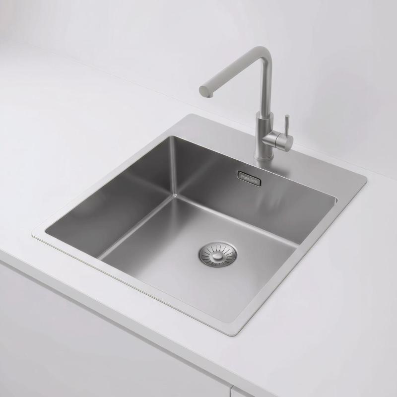 Pure.Sink Exclusivo RVS мивка 44x52 см Tapwing с отвор за смесител 10mm радиус PEX4040T-02