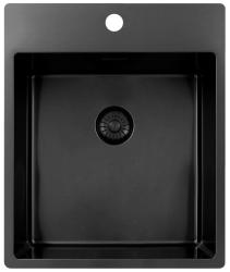 Pure.Sink Exclusivo Gun Metal мивка 44x52 см Tapwing с отвор за смесител 10mm радиус PEX4040T-61