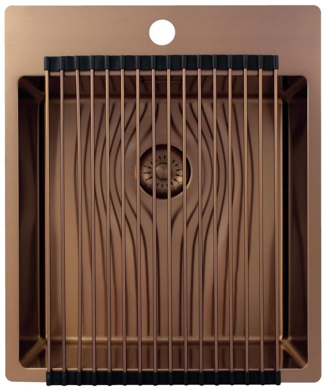 Pure.Sink Exclusivo Медено мивко 44x52 см Tapwing с отвор за смесител 10mm радиус PEX4040T-62