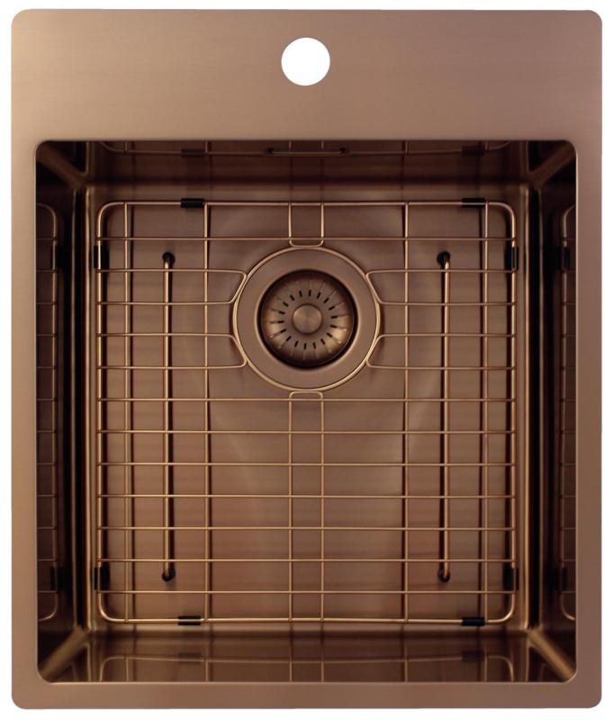 Pure.Sink Exclusivo Медено мивко 44x52 см Tapwing с отвор за смесител 10mm радиус PEX4040T-62