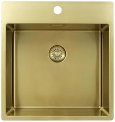 Pure.Sink Exclusivo Златна мивка 49x52 см Tapwing с отвор за чешма 10mm радиус PEX4540T-60