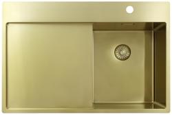 Pure.Sink Exclusivo Златна малка мивка с отцеждаща част 78x52 cm Крана Tapwing вдясно PEX3478RT-60