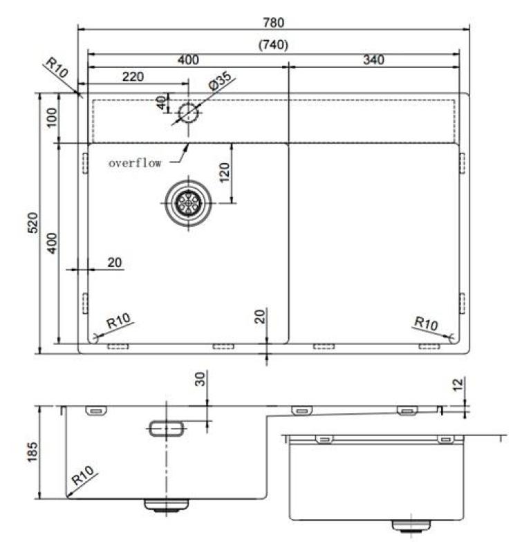 Pure.Sink Exclusivo Златна мивка с отцеждащ се участък 78x52 cm Кранче отляво PEX4078LT-60