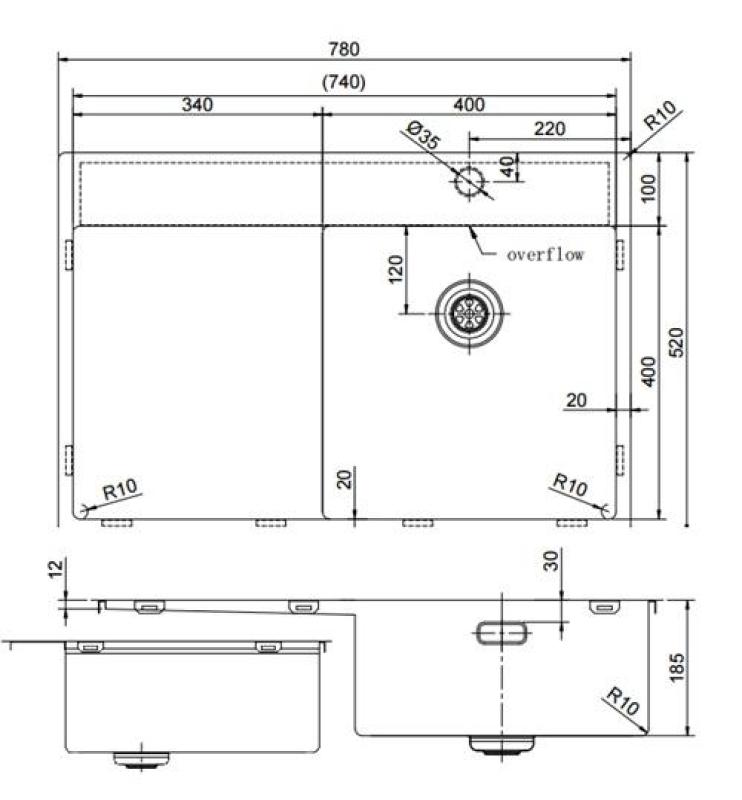 Pure.Sink Exclusivo Златна мивка с отцеждащ се участък 78x52 cm Крана Tapwing вдясно PEX4078RT-60