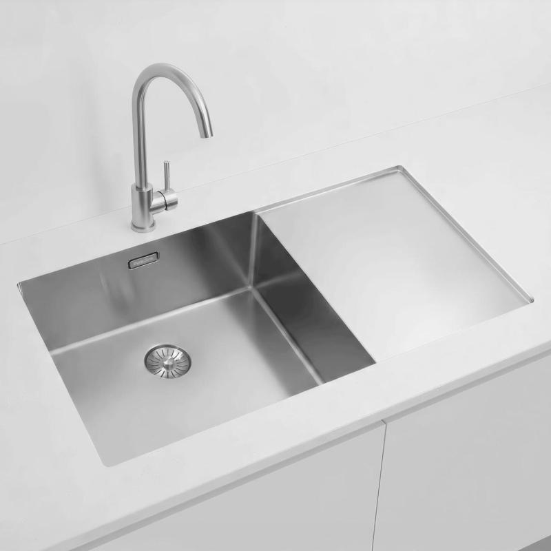 Pure.Sink Exclusivo RVS мивка със сушилня 86x52 см Tapwing ляво PEX5086LT-02