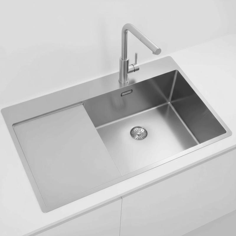 Pure.Sink Exclusivo RVS мивка със секция за капане 86x52 см Tapwing вдясно PEX5086RT-02