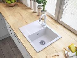 Graniteland Nex Гранитно бяло мивка с отдел за оцеждане 574x464 mm 1208971430