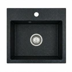 Graniteland Nera Гранитна мивка 45x42 см Ардуински външен вид Сглобяване с банка за кранове и неръждаема пробка 1208971432