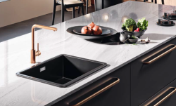 Ausmann Ceramic Ember Керамична мат черна мивка - за монтаж отгоре и отдолу 54 x 40 см с черен щепсел 1208971499