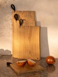 Woodsea Chop-Chop Oak M - Дъбова дъска за рязане 35x24cm с кожена дръжка 1208971540
