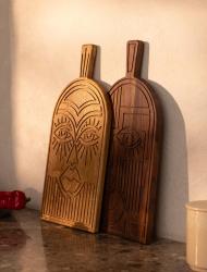 Woodsea Маска орех - Орехово дърво маска режеща и сервираща дъска 38x19 см 1208971561