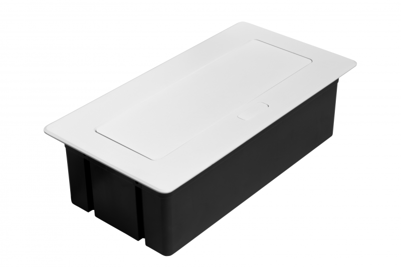 Електрически контакт за мебели MULTISOFT, 2xSHUKO, USB A+C, RJ45, кабел 1.5 м, бял