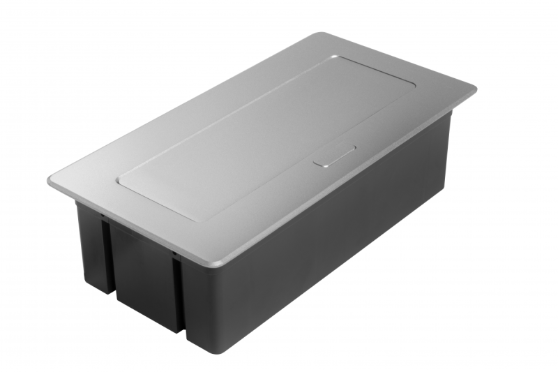 Мебелен контакт MULTISOFT, 2xSHUKO, USB A+C, RJ45, кабел 1.5 м, алуминий