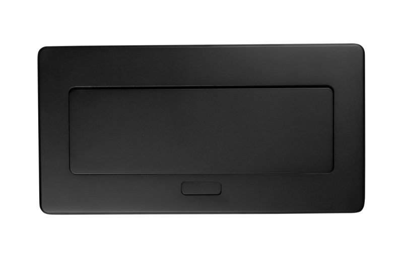 MULTISOFT Контакт за мебели 2x контакт с заземяване, USB A+C, RJ45, захранващ кабел с щепсел, черен