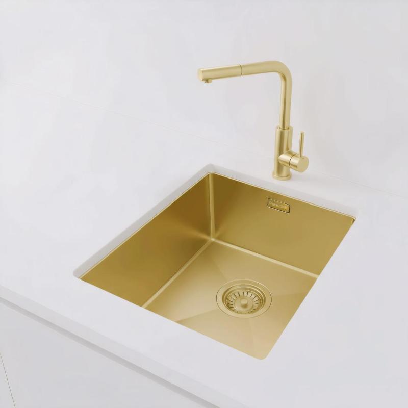 Pure.Sink Luxion Златна мивка 36x40 cm за вграждане, плоско вграждане и надграждане PLX3640-60