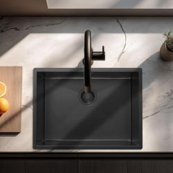 Pure.Sink Luxion PVD Черна мивка 55x40 cm за вграждане, плоско вграждане и надграждане PLX5540-63
