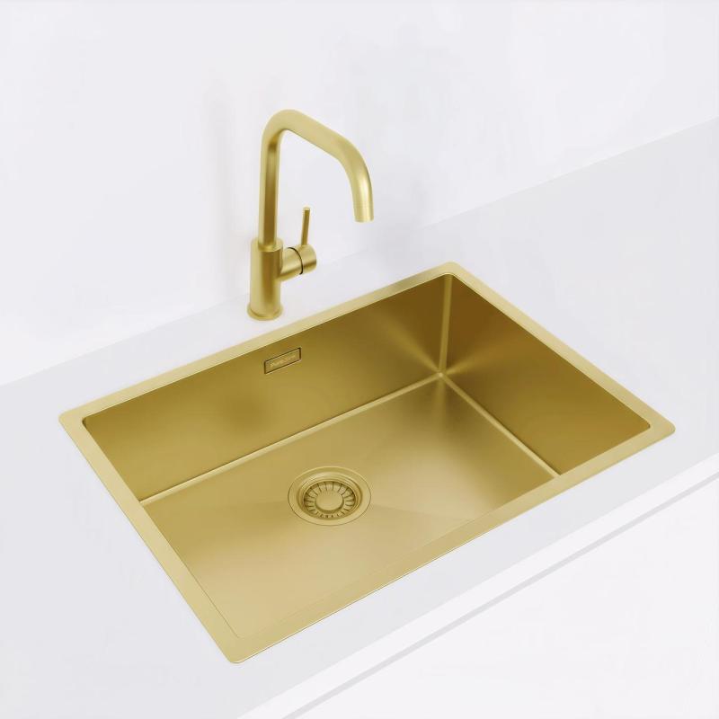 Pure.Sink Luxion Златна мивка 55x40 cm за вграждане, плоско вграждане и надграждане PLX5540-60