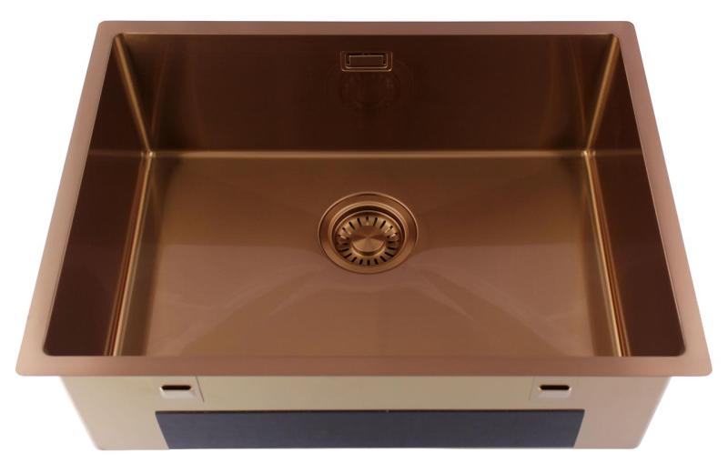 Pure.Sink Luxion Медна мивка 55x40 cm за вграждане, плоско вграждане и надграждане PLX5540-62