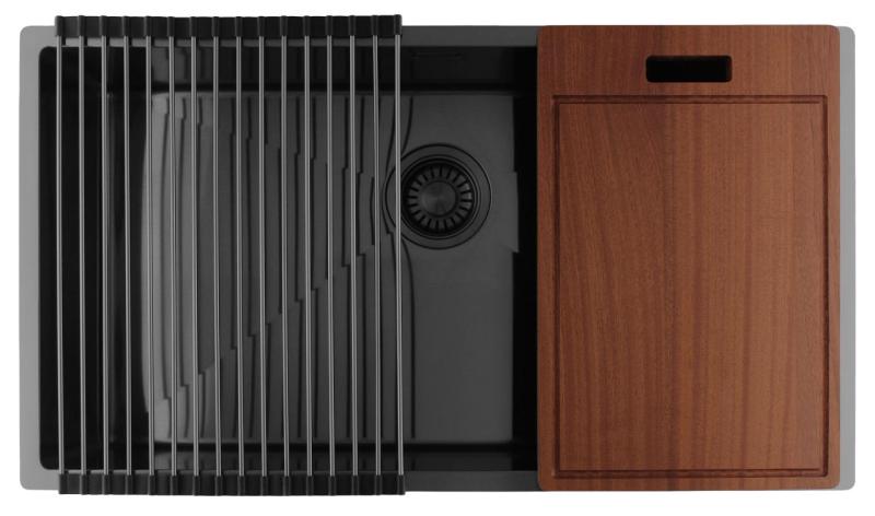 Pure.Sink Luxion Голяма мивка от метал 74x40 cm за вграждане, плоско вграждане и надграждане PLX7440-61