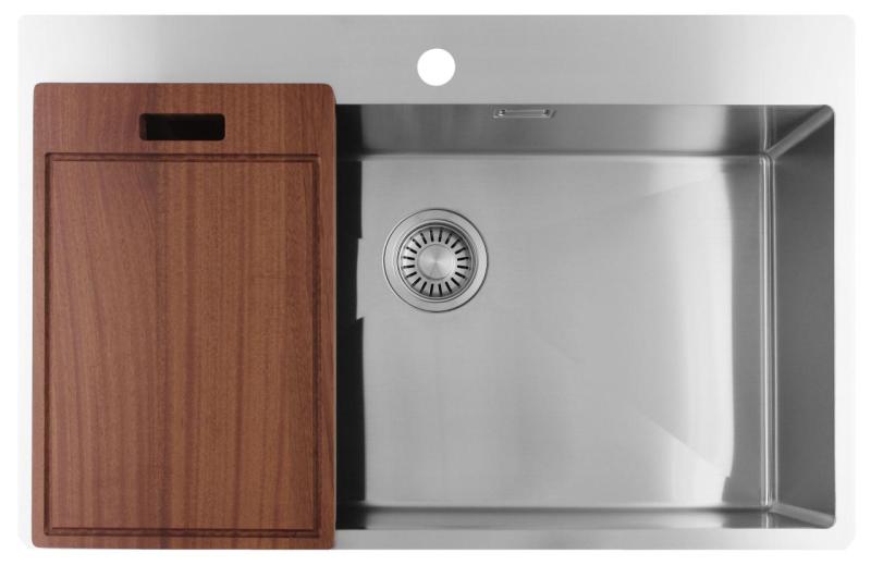 Pure.Sink Luxion Голяма неръждаема мивка 78x50 cm Tapwing с отвор за кран PLX7850T-02