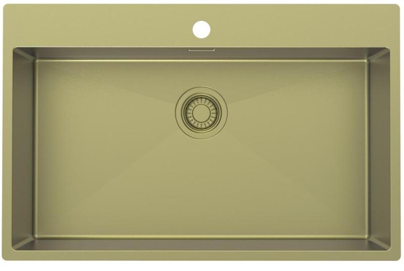 Pure.Sink Luxion Голяма златна мивка 78x50 cm Tapwing с отвор за кран PLX7850T-60
