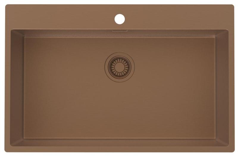 Pure.Sink Luxion Голяма медна мивка 78x50 cm Tapwing с отвор за кран PLX7850T-62