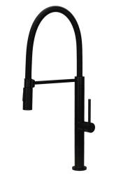 Pure.Sink Luxion Матов черен кухненски кран profi с гъвкав излив и 2 вида струя PLXFLEX-10