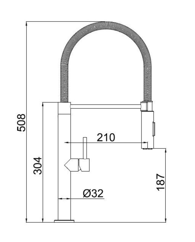 Pure.Sink Luxion Златен кухненски кран profi с гъвкав излив и 2 вида струя PLXFLEX-60
