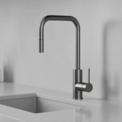 Pure.Sink Luxion Кухненски кран от метал с квадратна форма и изтеглящ се излив PLXSQUA-61