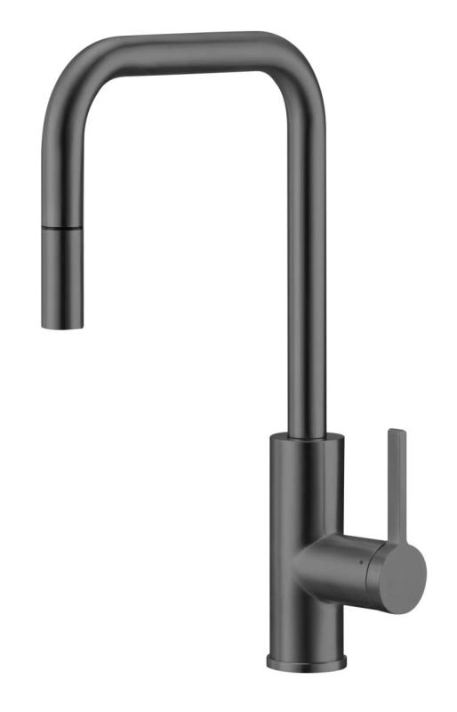 Pure.Sink Luxion Кухненски кран от метал с квадратна форма и изтеглящ се излив PLXSQUA-61