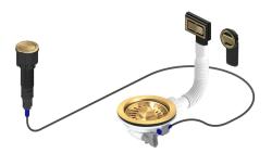 Гранитен комплект за отводнител с включен бутон-вейст с щепсел, плюс правоъгълна и кръгла преливна 1208971743