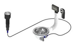 Гранитен комплект за отпадъци от неръждаема стомана, включително дренажен бутон-отпадък с щепсел, плюс правоъгълно и кръгло преливане 1208971748