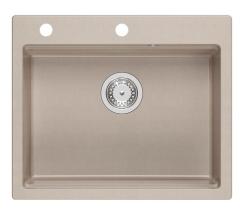 Quadri Durham Pearl Beige гранитна мивка за монтаж 595x500 с диспенсър за сапун, дъска за рязане, вмъкваема мивка и ролкова подложка 1208971814