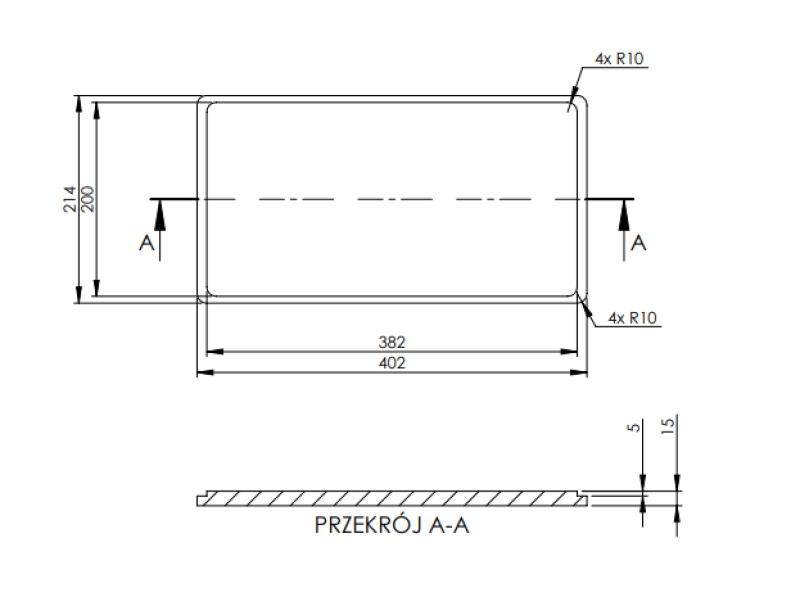 Гранитната дъска за рязане от буково дърво за мивка 402mm x214mm 1208971830