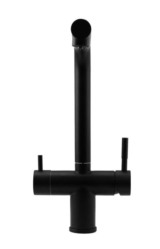 Pure.Sink Elite Steel Clear-S Mat черен 3-посочен Кухненски смесител с Издърпващ се Излив и Филтрирана Вода PS8120-10