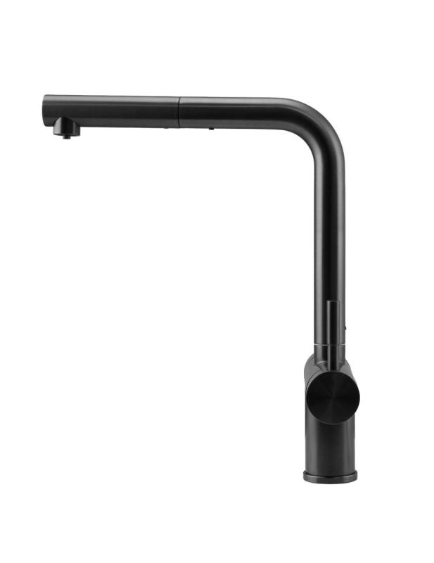 Pure.Sink Elite Steel Clear-S PVD пушка от метал 3-посочен кухненски смесител с издърпващ се чучур и филтрирана вода PS8120-61