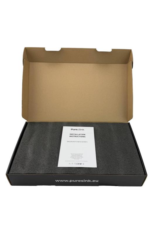 Pure.Sink Elite Steel Pulse-S кухненски смесител PVD с четка от злато с издърпващ се тръбопровод и пръскащ режим PS8500-60