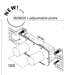 Waterevolution Вграден смесител за умивалник с 2 отвора и регулируемост T0.16.EBI