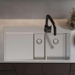 Pure.Sink Exclusivo Неръждаема стомана 1,5  мивка с отцеждаща част 100x52 cm Кранче вдясно PEX3418100RT-02