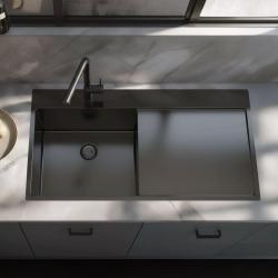 Pure.Sink Exclusivo Мивка от метал с капкоуловител 100x52 cm Кранче отляво PEX47100LT-61