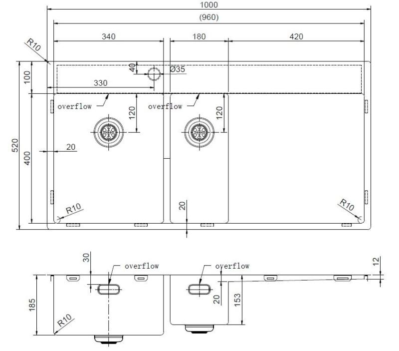Pure.Sink Exclusivo Златна мивка 1,5 с отцеждащ се участък 100x52 cm Кран Tapwing ляво PEX3418100LT-60