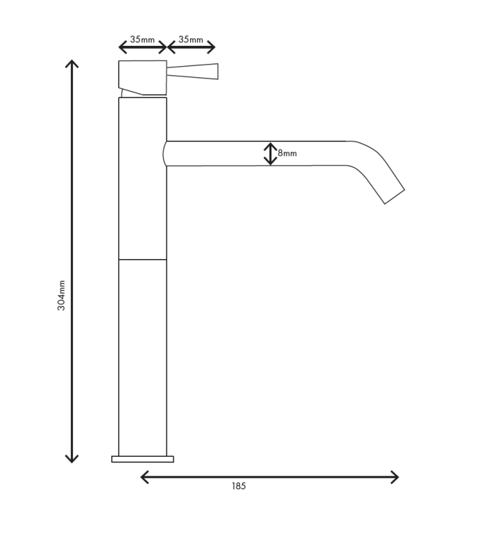 MURO TUA High sink faucet for washbasins, chrome M1.A2.CR