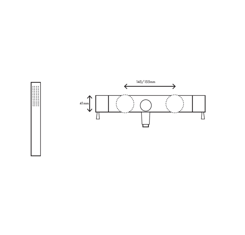 MURO TUA батерия за вана с ръчен душ комплект хром M1.B2.CR