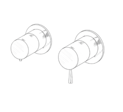 MURO TUA вграден душ термостат кран с 3 изхода хром M1.B33T.R.CR