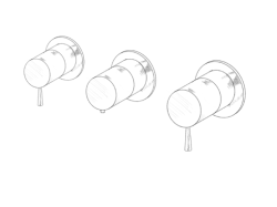 MURO TUA вграден душ термостат кран с 2 спирателни крана хром M1.B34T.R.CR