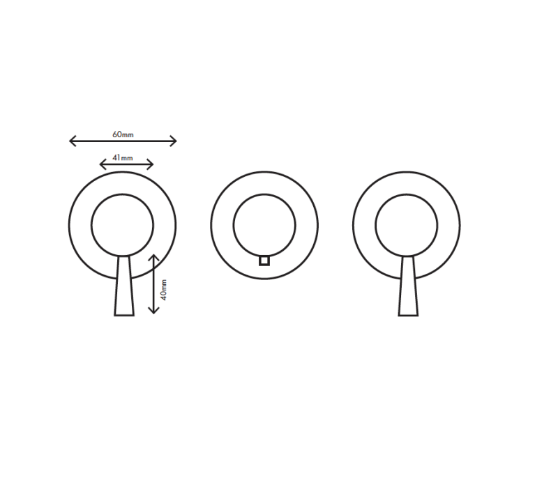 MURO TUA вграден душ термостат кран с 2 спирателни крана хром M1.B34T.R.CR